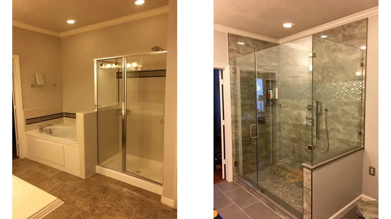 Bathroom remodel before and after shower project